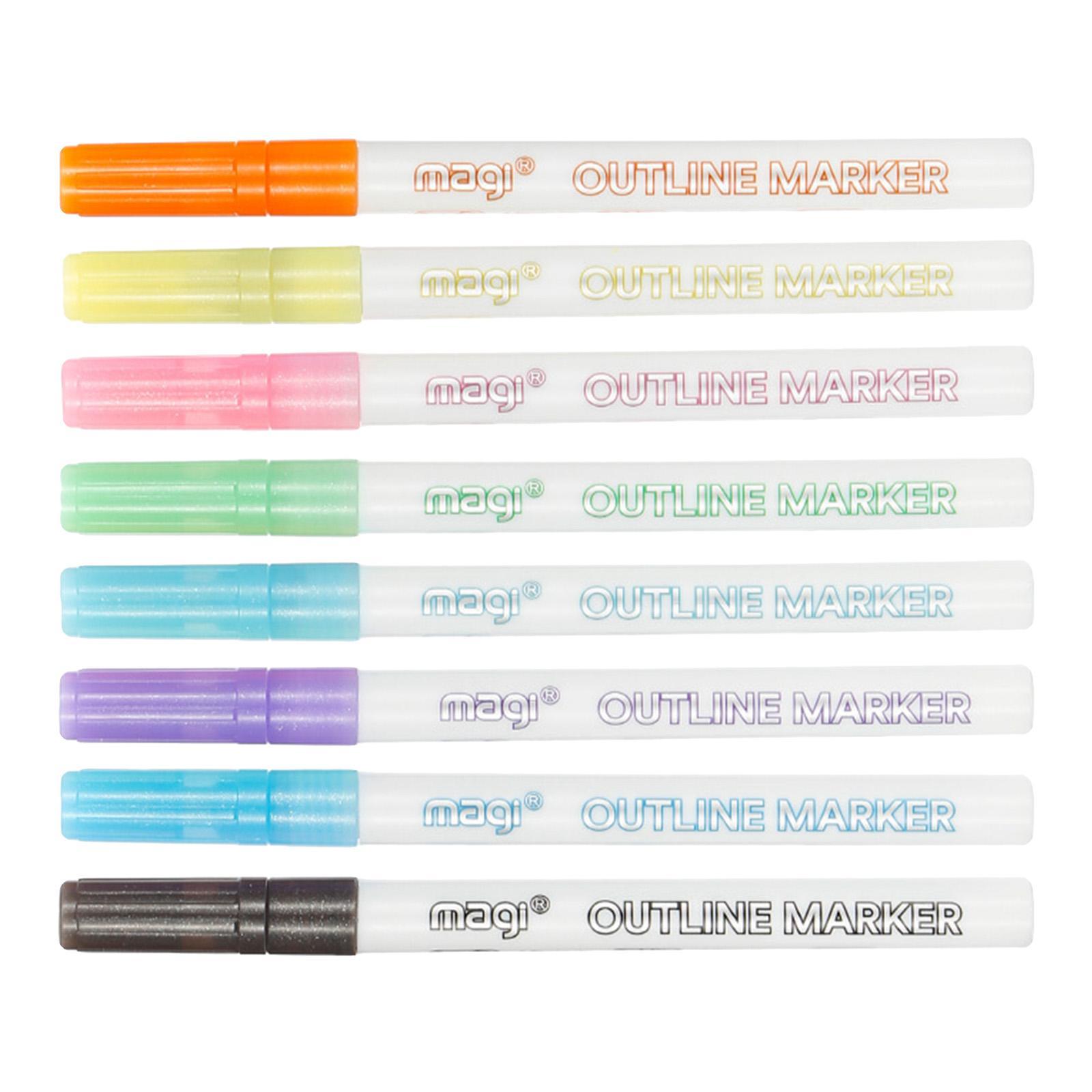 Double Line Outline Pen for School Highlighter  Card