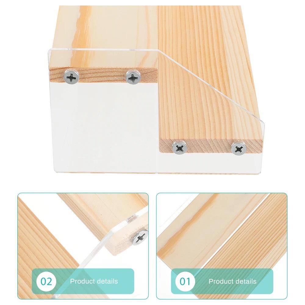 Kệ mica trưng bày nhiều tầng 25x5x5cm ( DxRxC ), mặt gỗ dày 1cm mỗi tầng - nhiều kích thước - Gỗ