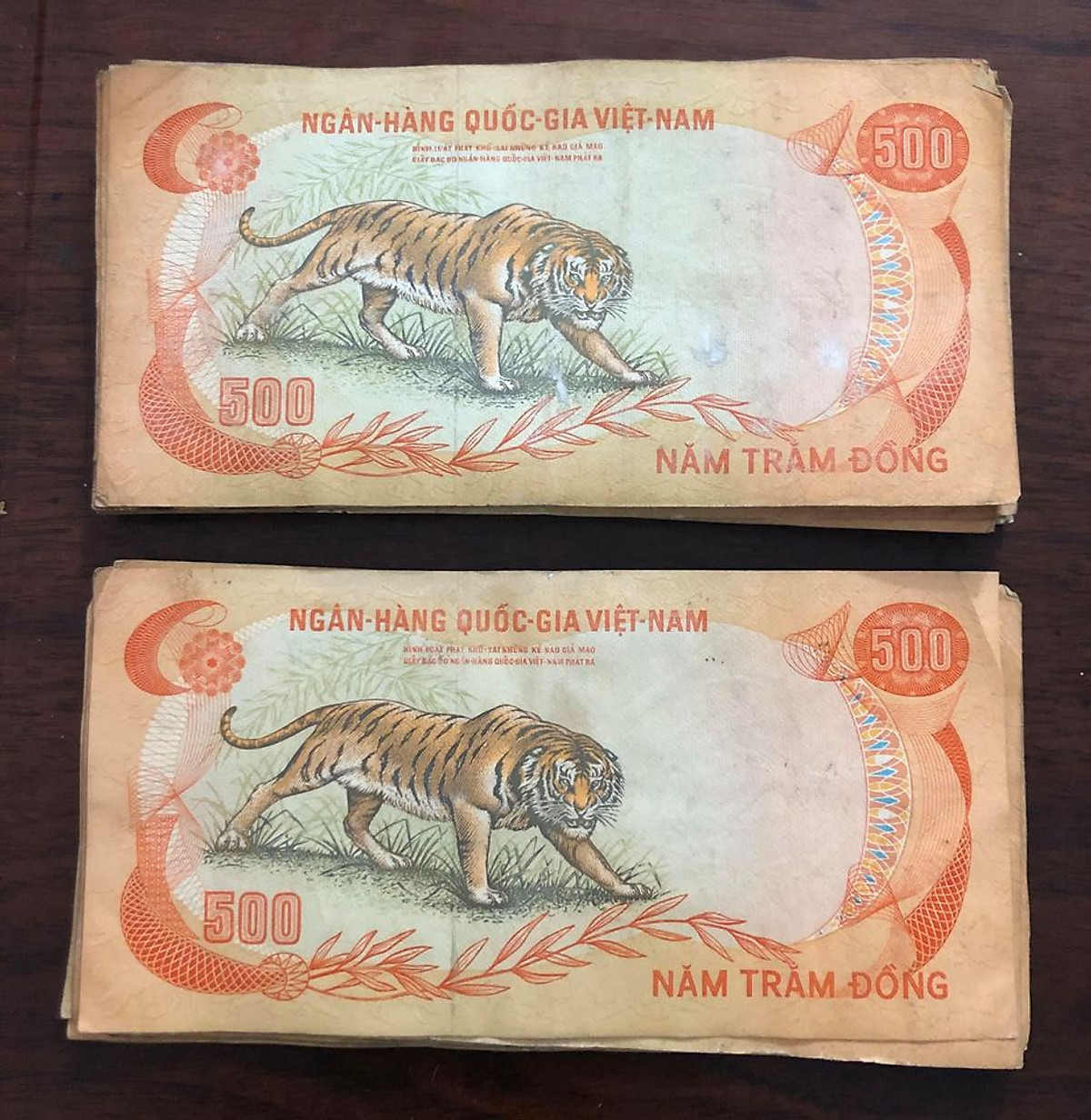 Tờ 500 đồng con Cọp 1972, đồng tiển cổ Thanh Thúy, bộ thú Miền Nam Việt Nam - Chất lượng như hình, Tiền xưa thật 100%