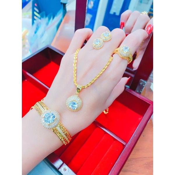Set bộ trang sức dát vàng 18 cao cấp 4 món mẫu mới về