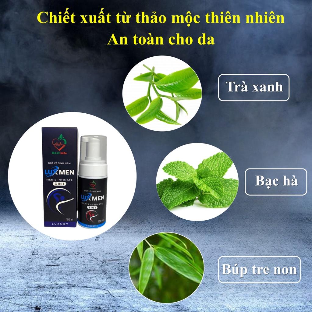 Bọt vệ sinh nam giới 3 trong 1 Best Life Luxmen dung dịch vệ sinh nam giới tạo bọt hương nước hoa chai 100ml