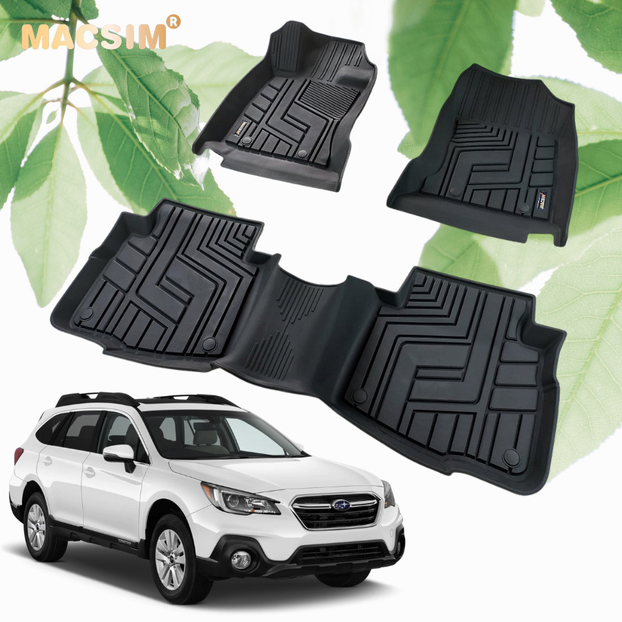 Thảm lót sàn xe ô tô Subaru outback 2020 Nhãn hiệu Macsim chất liệu nhựa TPE cao cấp màu đen.