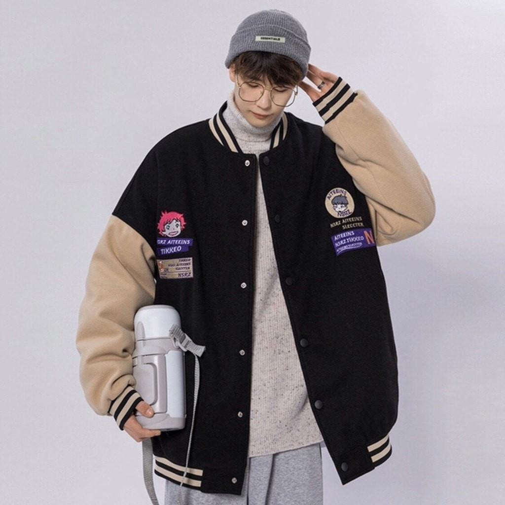 Áo khoác bomber thêu AITEEINS đứa trẻ unisex Kun shop