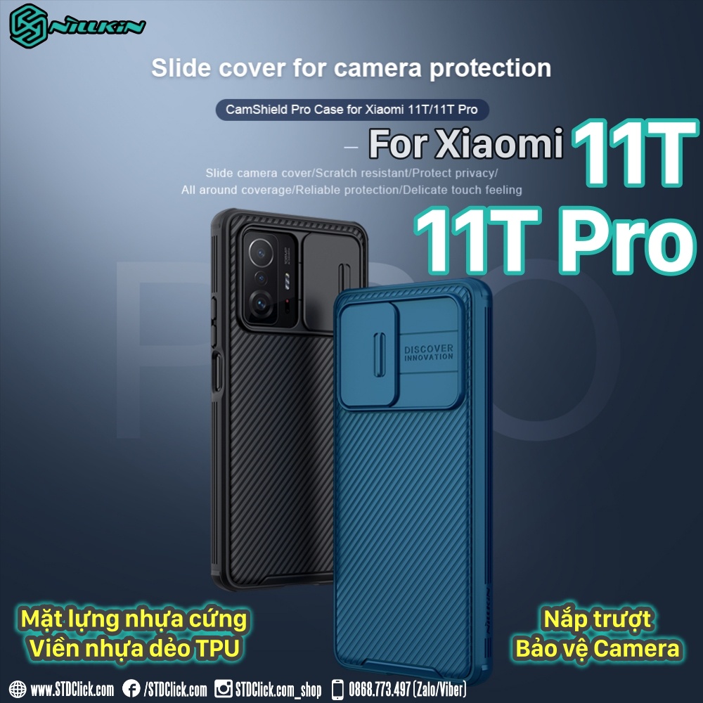 ỐP LƯNG DÀNH CHO ĐIỆN THOẠI XIAOMI 11T - 11T PRO NILLKIN CAMSHIELD PRO BẢO VỆ CAMERA