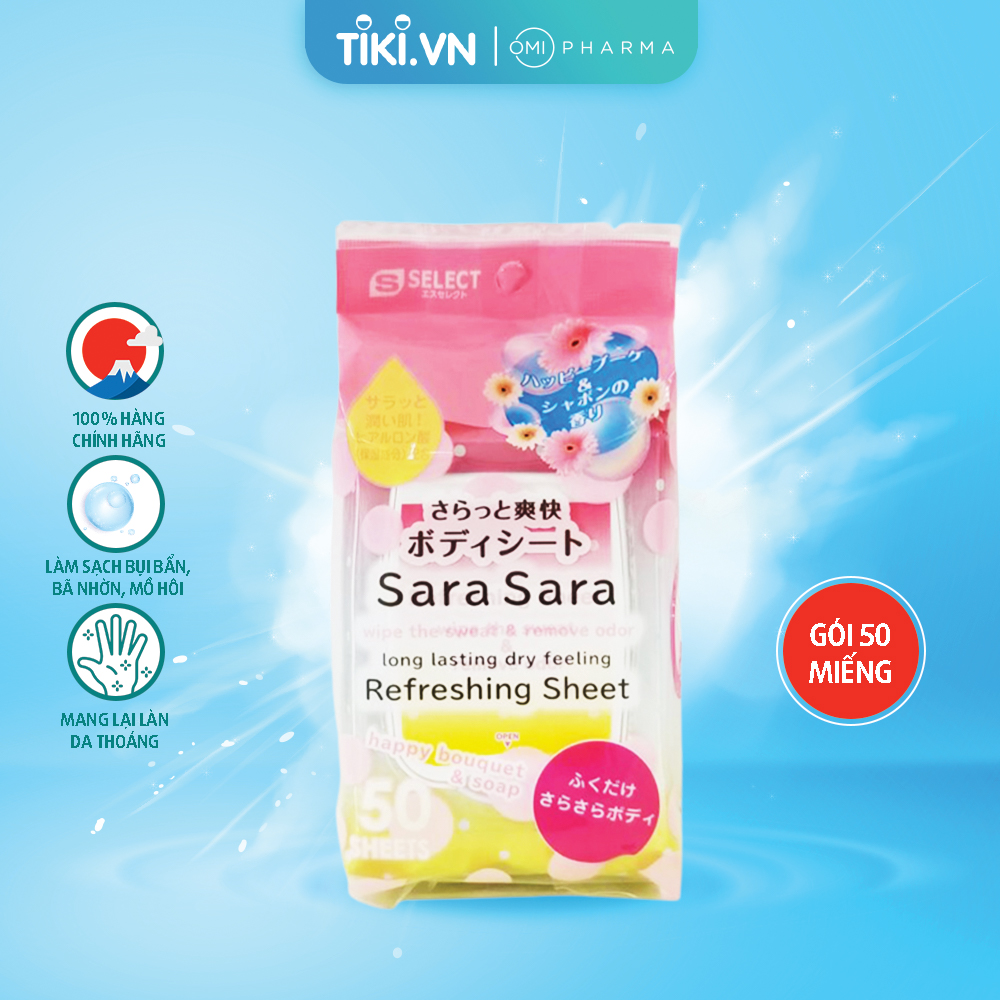 KHĂN ƯỚT DƯỠNG ẨM SARA S SELECT (HƯƠNG HOA THIÊN NHIÊN)