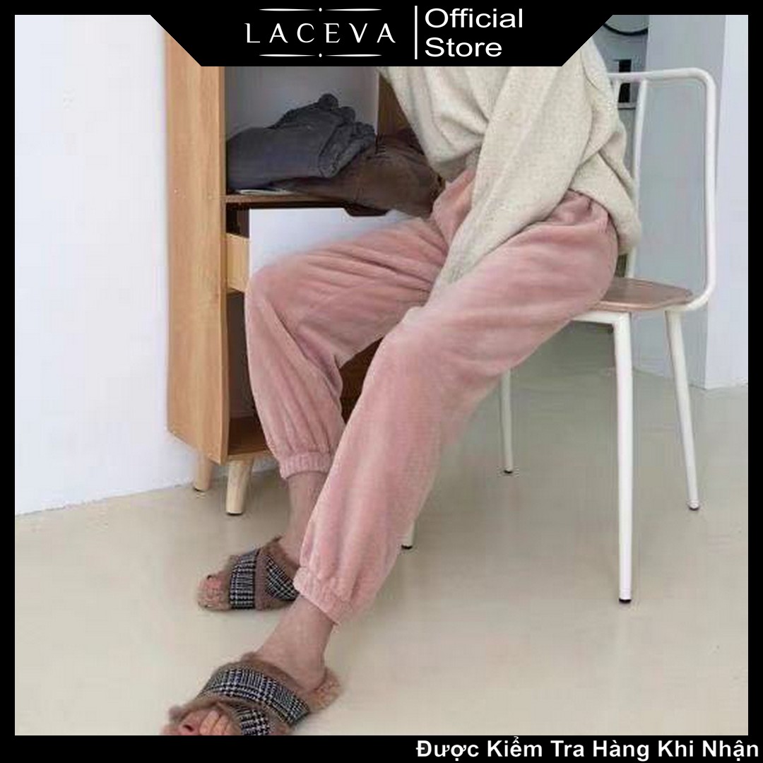 Quần Lông Cừu Siêu Ấm LACEVA Quần Bomber Nam Nữ Mã PK20