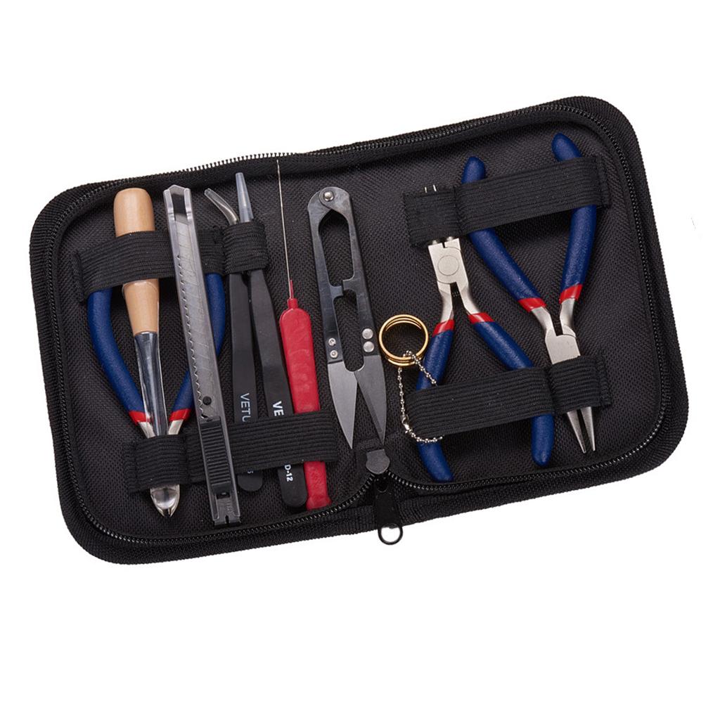10pcs Jewelry Making Kit Tools Repair Starter Beading Set with Storage Case