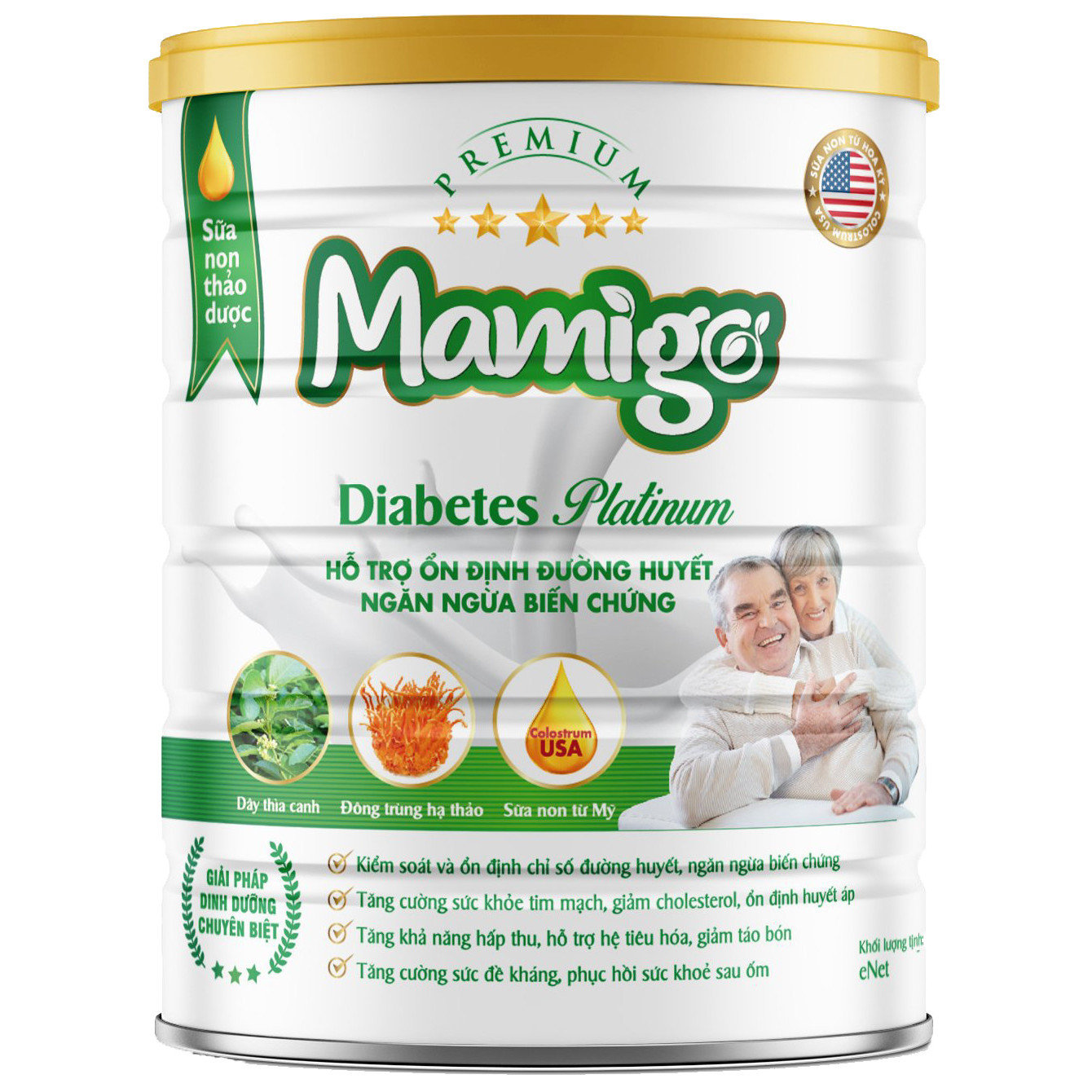 Sữa tiểu đường thảo dược Mamigo Diabetes Platinum 400gr giúp ổn định đường huyết, ngăn ngừa biến chứng tiểu đường