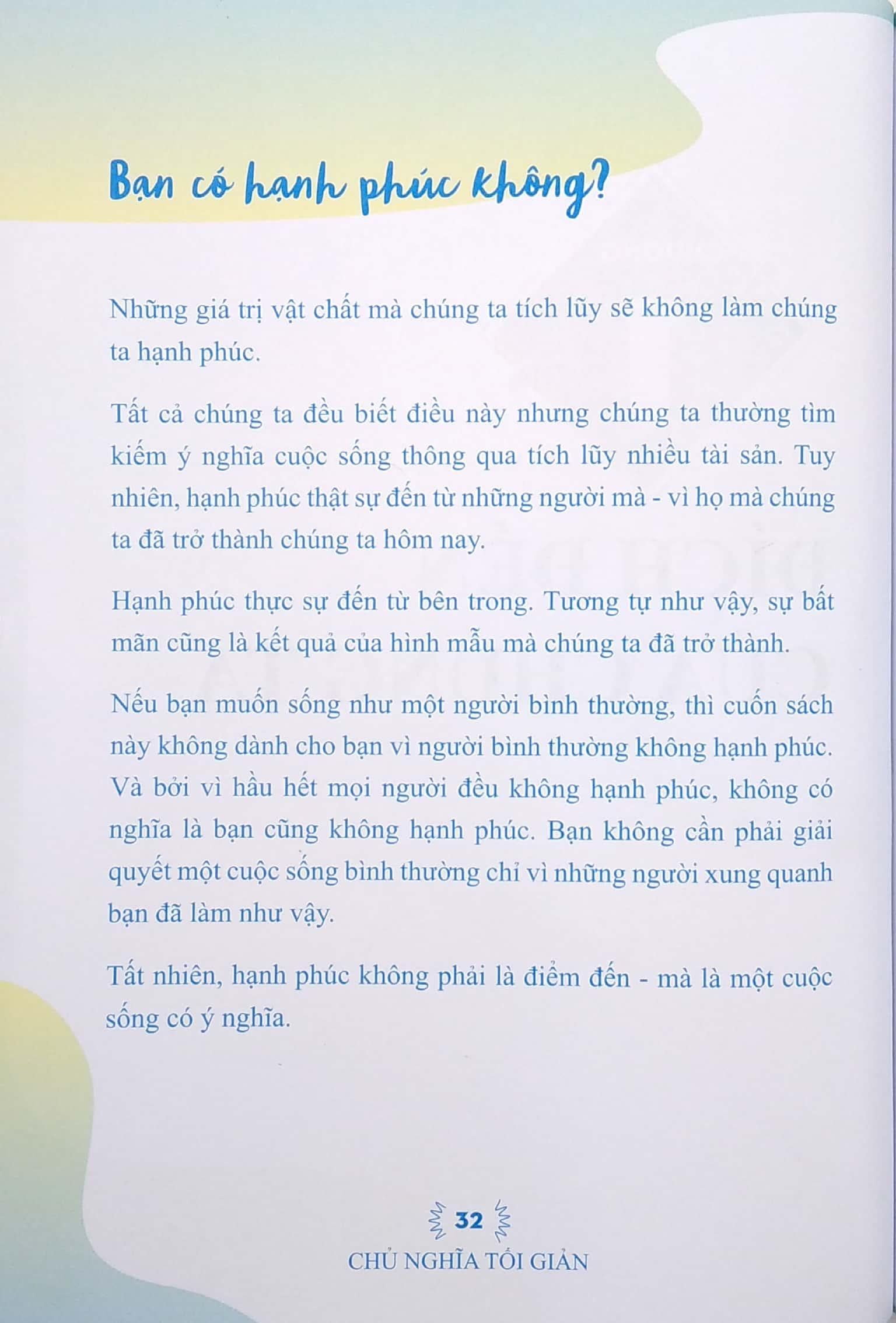 Sách Chủ Nghĩa Tối Giản - Hãy Sống Một Cuộc Sống Có Ý Nghĩa (Tái bản 2020)