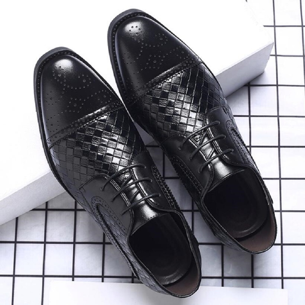 Formal business leather shoes fashion single shoes lace up wear-resistant men's leather shoes