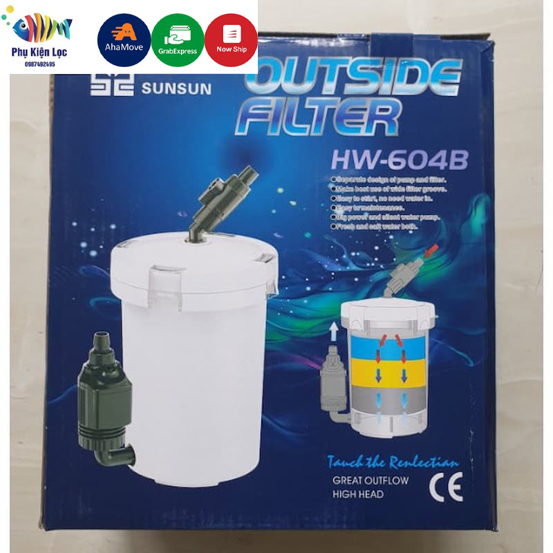 Lọc Thùng Sunsun HW604 - Máy Lọc Ngoài Sunsun HW-604B Cho Bể Cá, Thuỷ Sinh