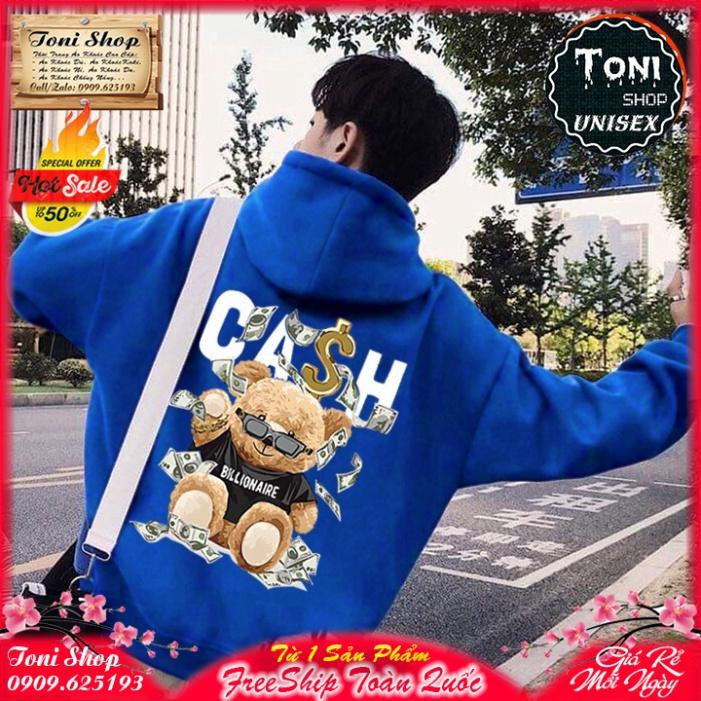 ÁO HOODIE CASH BEAR Nỉ Bông dày dặn - in Pet siêu đẹp và bền (HD4800 - Kèm Video Ảnh Thật) (TONI SHOP)