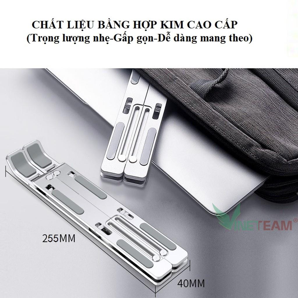 Giá đỡ laptop  bằng hợp kim nhôm mỏng nhẹ có thể điều chỉnh gấp gọn cho Ipad tablet macbook -dc4633