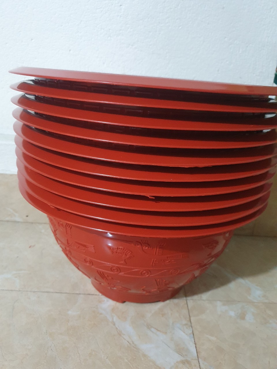 10 Chậu Đức Minh Trống Đồng T38 dùng trồng sen nước, nuôi cá chậu không đục lỗ.