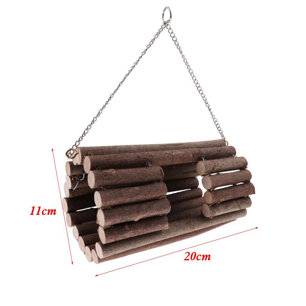 NEW Wooden Hanging Swing Mouse Parrot Bird Cat Hamster Bed Cage House Toys