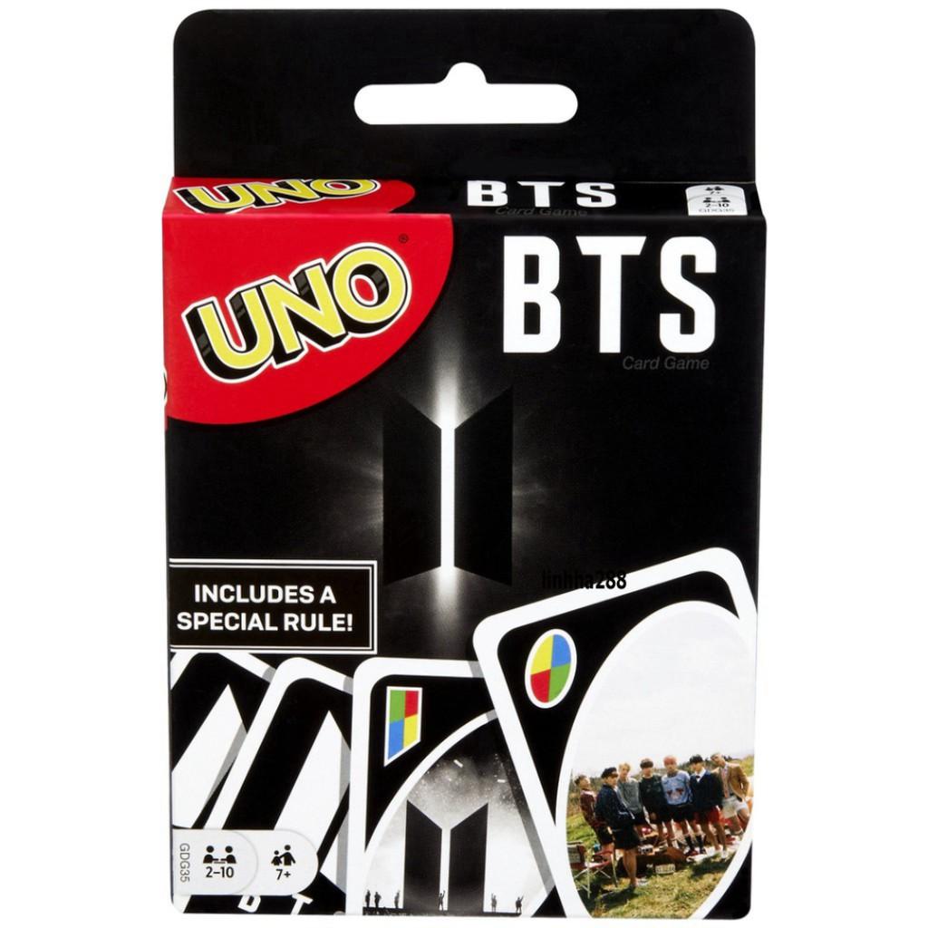 Bộ bài Uno BTS Classic, Wild, Skip Bo, Flip, Phase 10, DOS, thẻ bài BTS, Harry Porter,Super Mario - bìa cứng cao