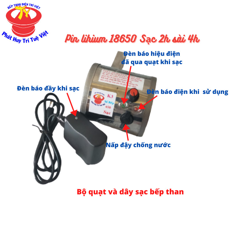 Hình ảnh Bếp nướng than không khói chữ nhật 20 x 30cm có quạt gió nướng gia đình kèm 1kg than không khói