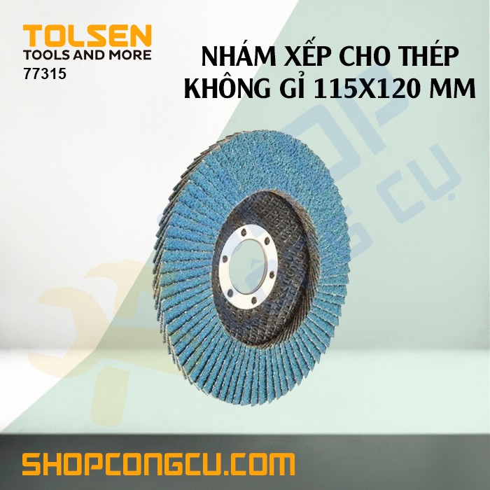 Nhám xếp cho thép không gỉ 115mmx120 Tolsen 77315