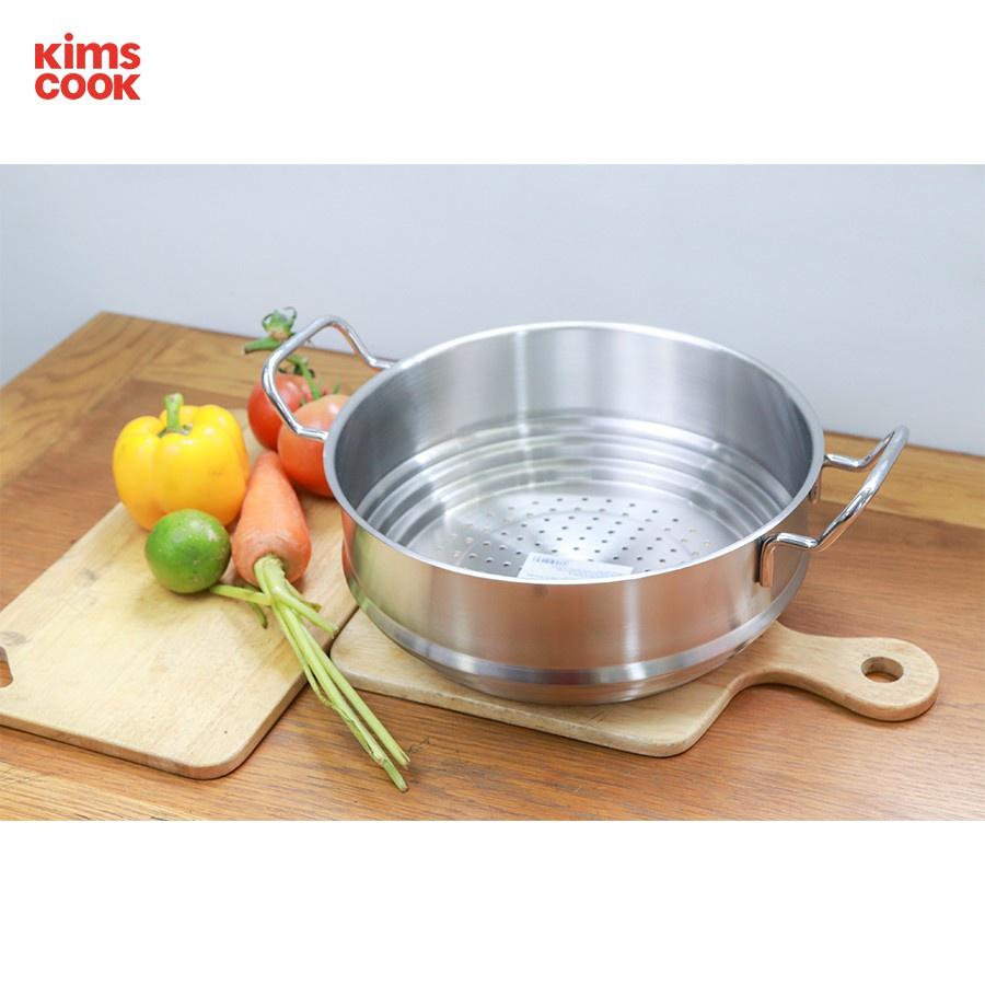 Xửng hấp inox đa năng 28cm (3 trong 1 size 24 26 28 )_Kims Cook