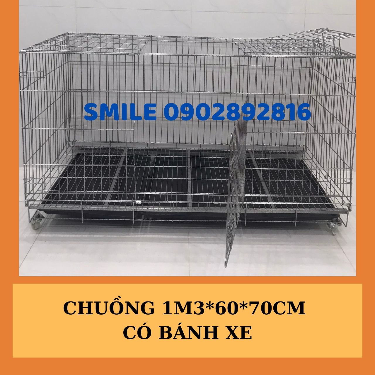 CHUỒNG,LỒNG CHO CHÓ,MÈO THÚ CƯNG LỚN 1M3X60X70CM GẤP GỌN NAN DÀY