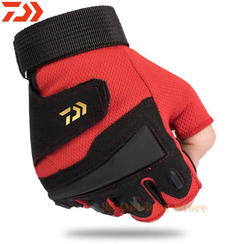 Mới Daiwa Găng Tay Câu Cá Thể Thao Thoáng Găng Tay Câu Cá Thoáng Khí Săn Bắn Chống Trơn Trượt Khi Đi Cắm Trại Đi Xe Đạp Ngón Tay Găng Tay Thể Thao