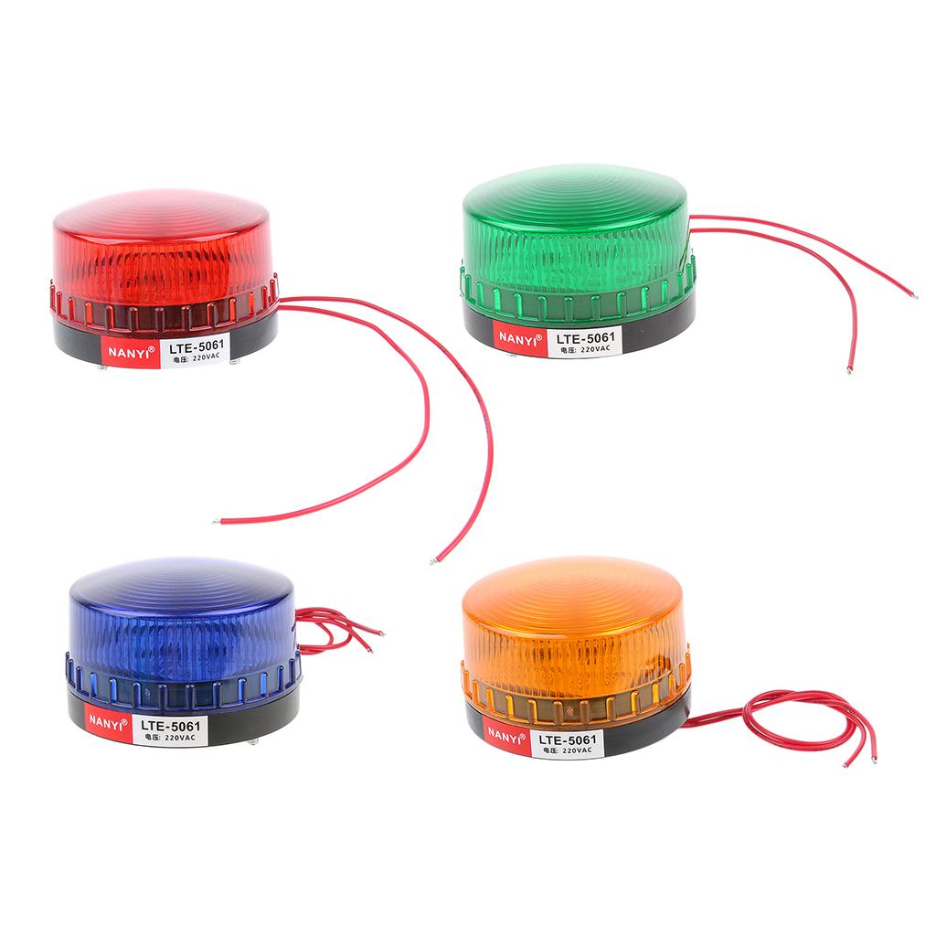 2PCS 220V Red & Blue Emergency LED Strobe Signal Warning Light Beacon