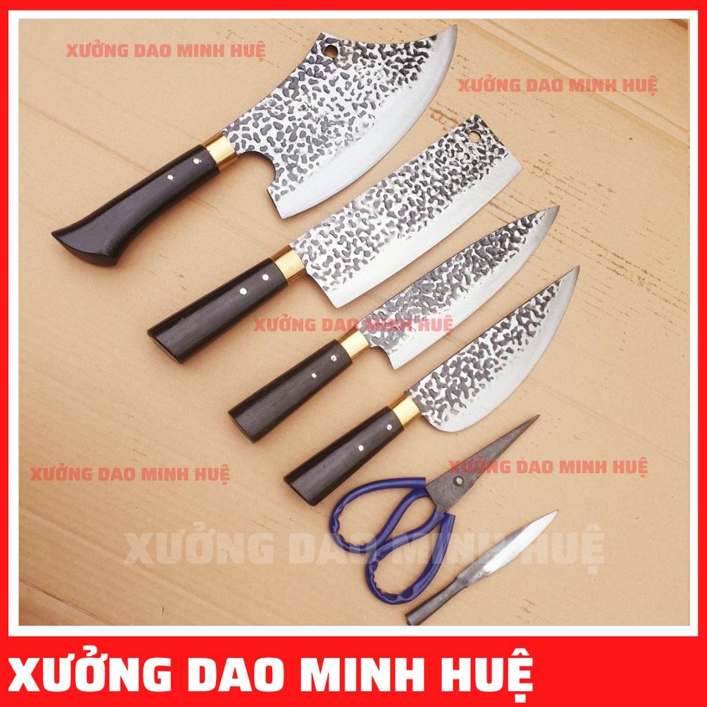 Dao bộ 5 dao nhà bếp cao cấp làm từ nhíp xe ô tô chống cong vênh sứt mẻ