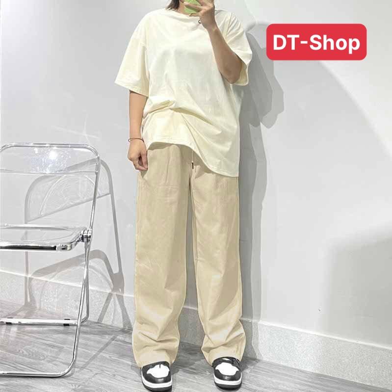 Quần baggy kaki nam nữ Nasa - Kiểu quần ống rộng basic unisex - 3 màu đen, vàng, ghi -DT Shop