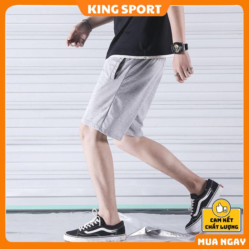 Quần đùi nam thể thao, quần short nam thun unisex ống rộng thể thao thoáng mát hàn quốc BIBINO