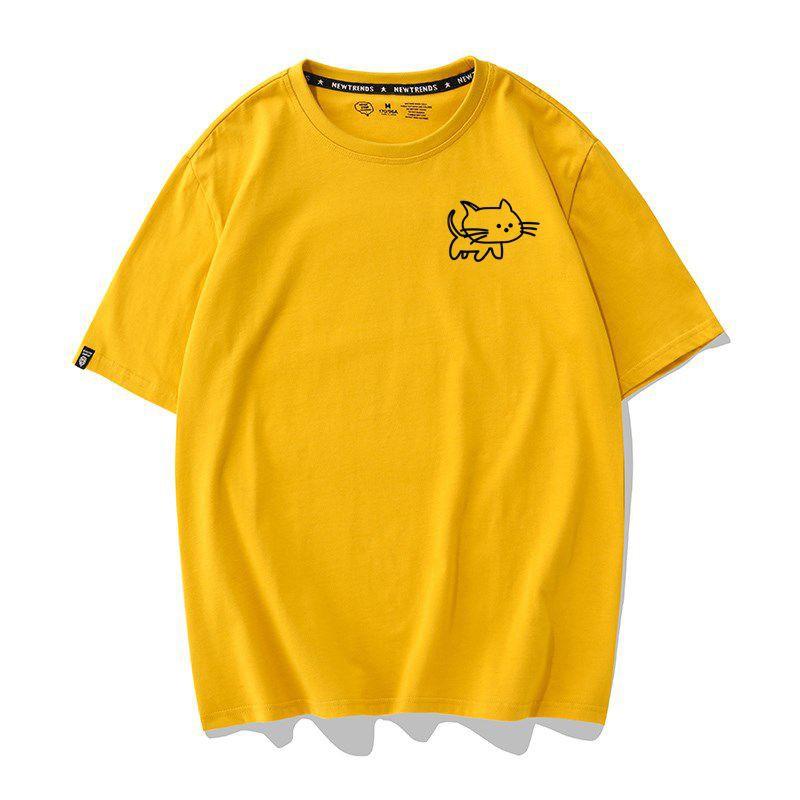 Áo Thun Nữ Tay Ngắn Hình Icon Mèo Nhiều Màu - Unisex - Cotton - Mã AT018