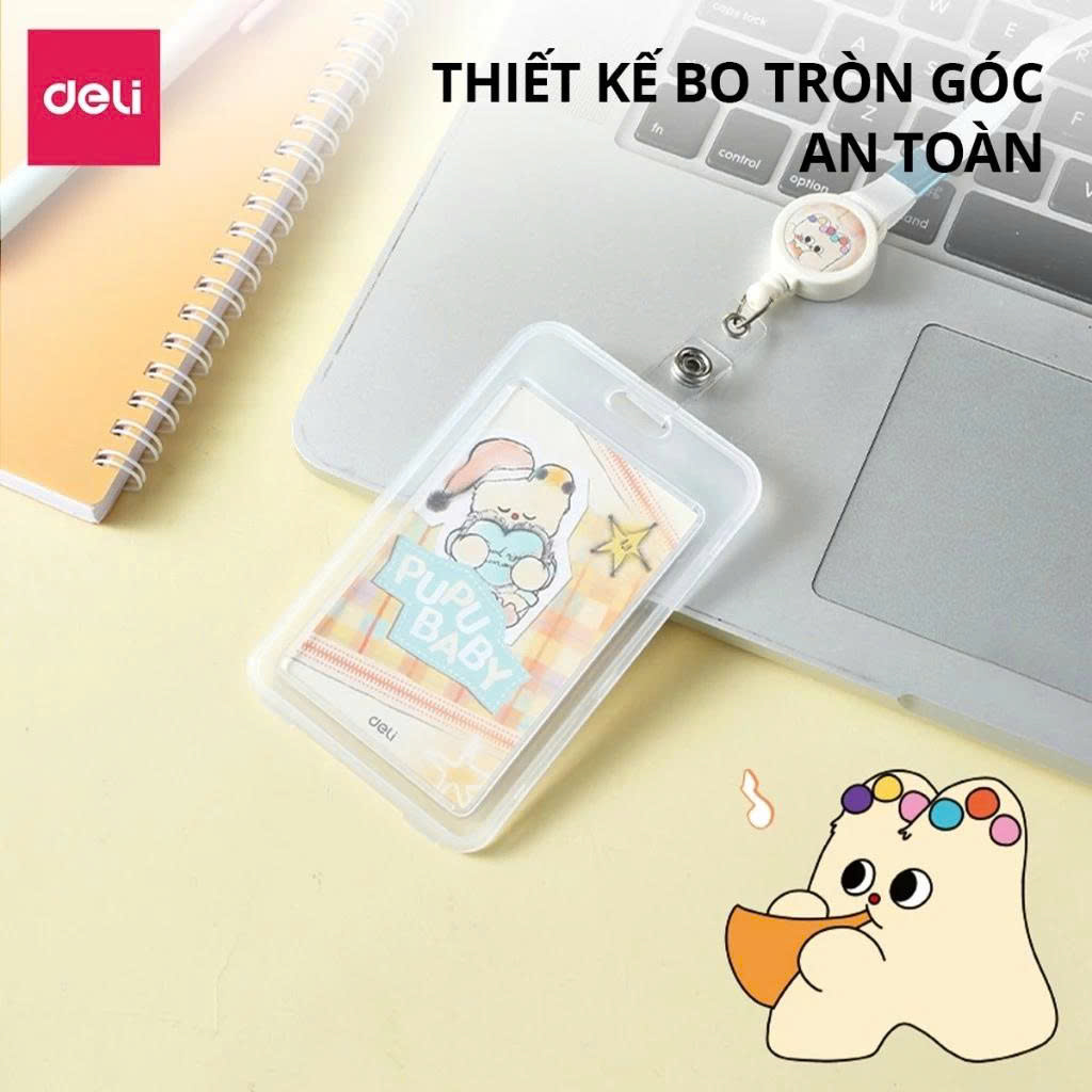 Dây Đeo Thẻ PuPuBaBy Deli Dễ Thương Kéo Dài Được Thẻ Dây Thẻ Móc Trong Suốt Bảng Tên Đựng Thẻ Học Sinh Nhân Viên