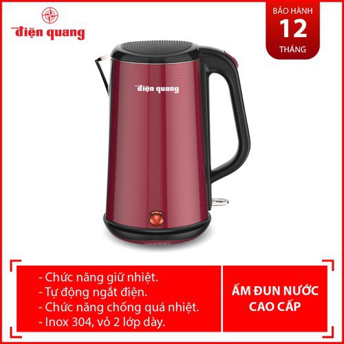 Hàng Chính Hãng Ấm đun nước cao cấp Điện Quang ĐQ EKT08 1818 R