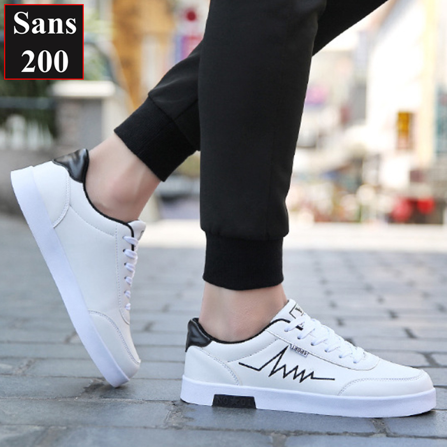 Giày sneaker nam trắng Sans200 giầy thể thao sneakers fullbox sport fashion basic đẹp năng động trẻ trung hàn quốc