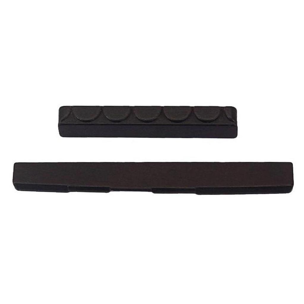 6 String Classical Guitar Bone 80mm Bridge Saddle and 52mm Nut + Pins Puller Made of Ebony (For Classical )