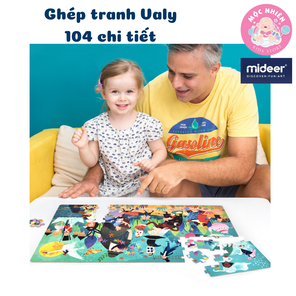 Bộ xếp hình valy Mideer Tales Parade 104 mảnh ghép dành cho bé từ 4 tuổi + - chủ đề Cuộc diễu hành cổ tích