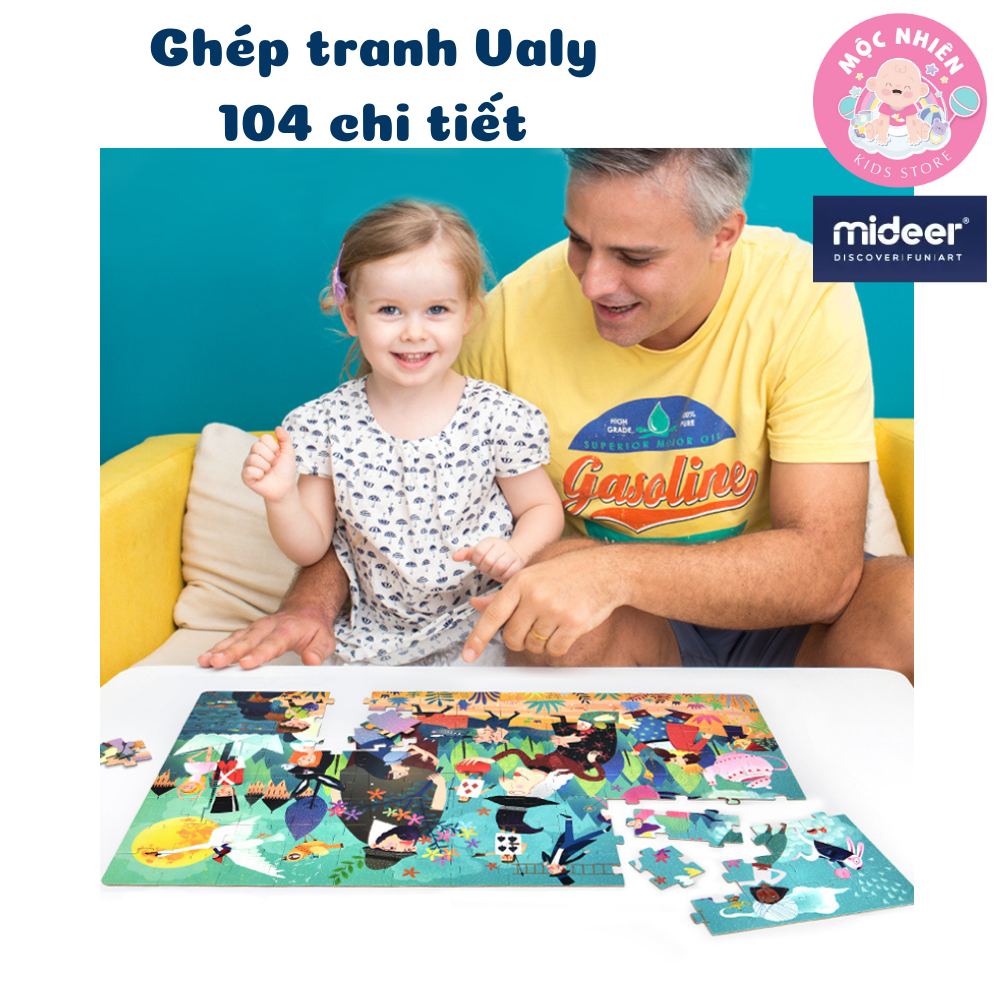 Bộ xếp hình valy Mideer Tales Parade 104 mảnh ghép dành cho bé từ 4 tuổi + (Puzzle) - chủ đề Cuộc diễu hành cổ tích