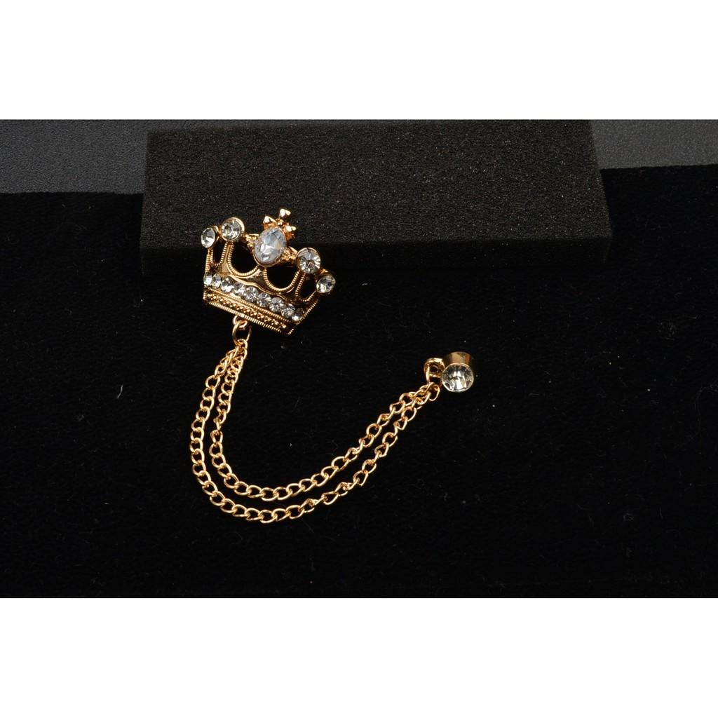 Ghim cài áo - lapel pin - Phụ kiện Trâm Cài Áo vương miện xích