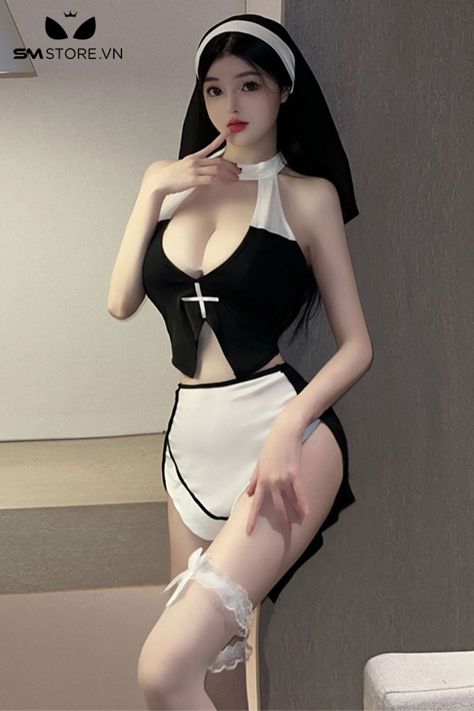 Đồ cosplay sơ gồm áo và chân váy thiết kế hình tam giác - SMS354