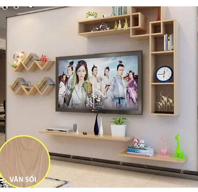 Kệ Tivi Treo Tường Phòng Khách Hiện Đại Tundo CTBST68 KT 117x15x116 cm