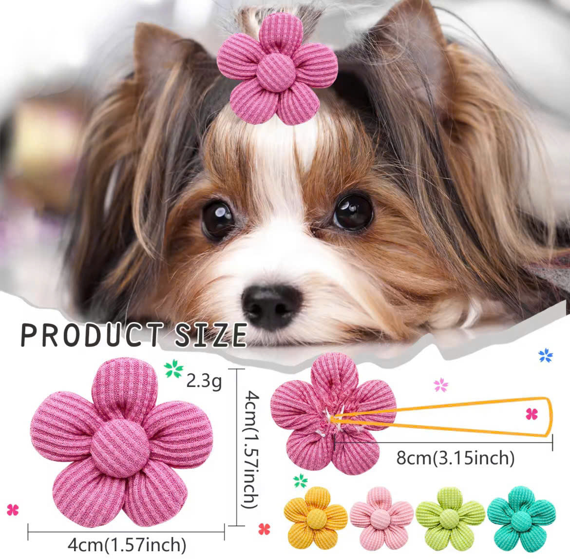 NƠ KẸP TÓC CÀI TÓC THỜI TRANG DỄ THƯƠNG CHO THÚ CƯNG CHÓ MÈO