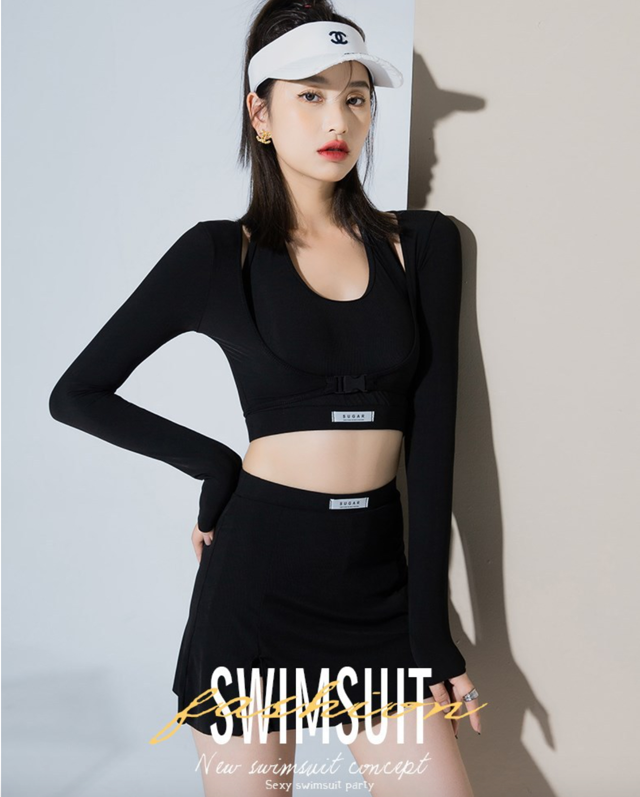 Bộ Đồ Bơi Bikini Nữ Kín Đáo Quần Short Áo Tay Dài Đi Tắm Biển, Tập Yoga, Tập Gym - B.31 - M