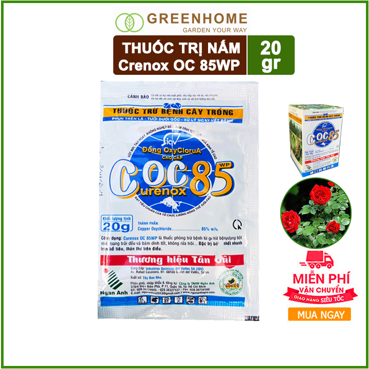 GÓI 20G CURENOX OC 85 WP - PHÒNG TRỊ NẤM BỆNH, DIỆT VI KHUẨN, TĂNG CƯỜNG THÊM VI LƯỢNG ĐỒNG GIÚP CÂY PHÁT TRIỂN TỐT, TĂNG NĂNG SUẤT VÀ CHẤT LƯỢNG