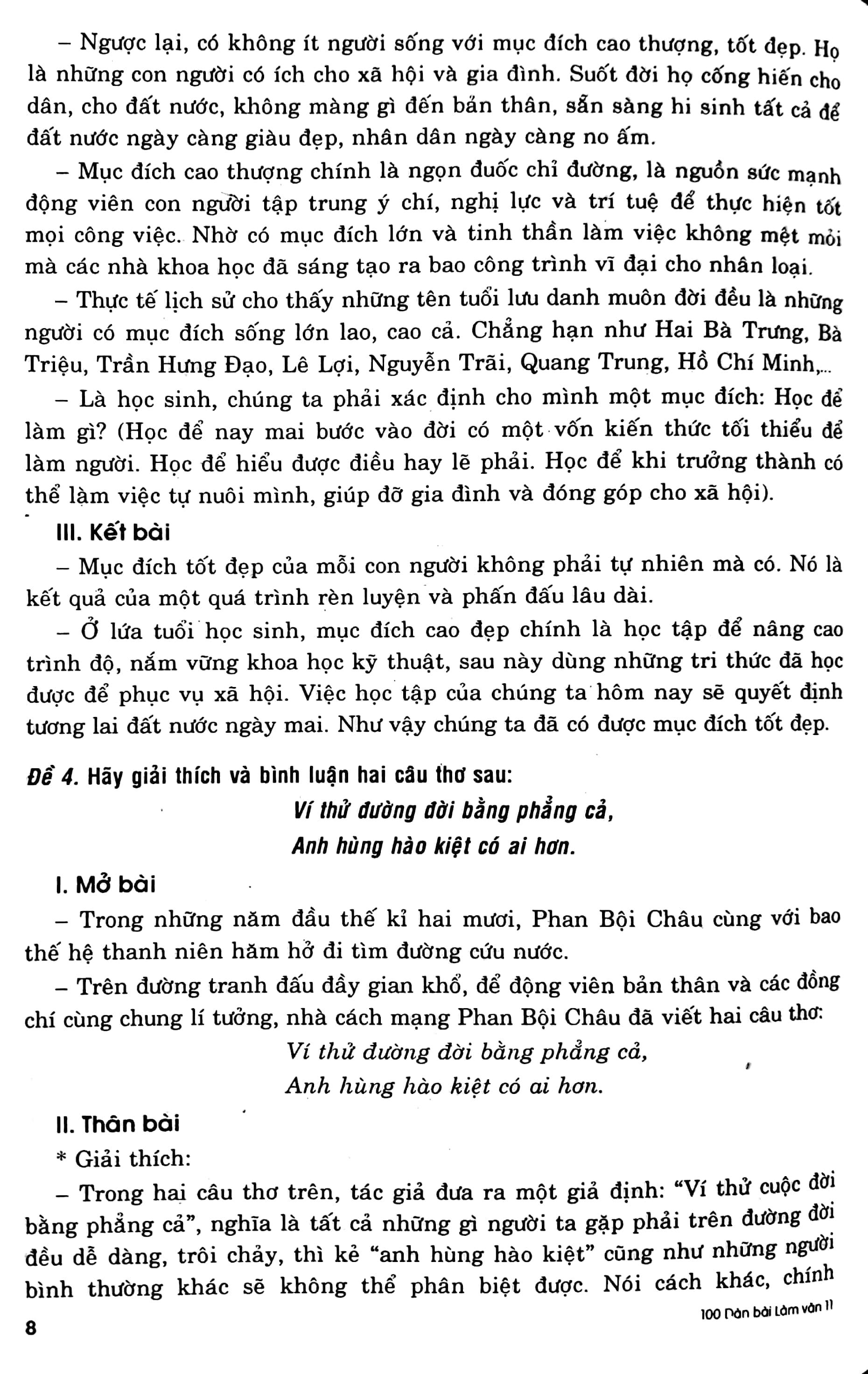 100 Dàn Bài Chi Tiết Làm Văn Lớp 11