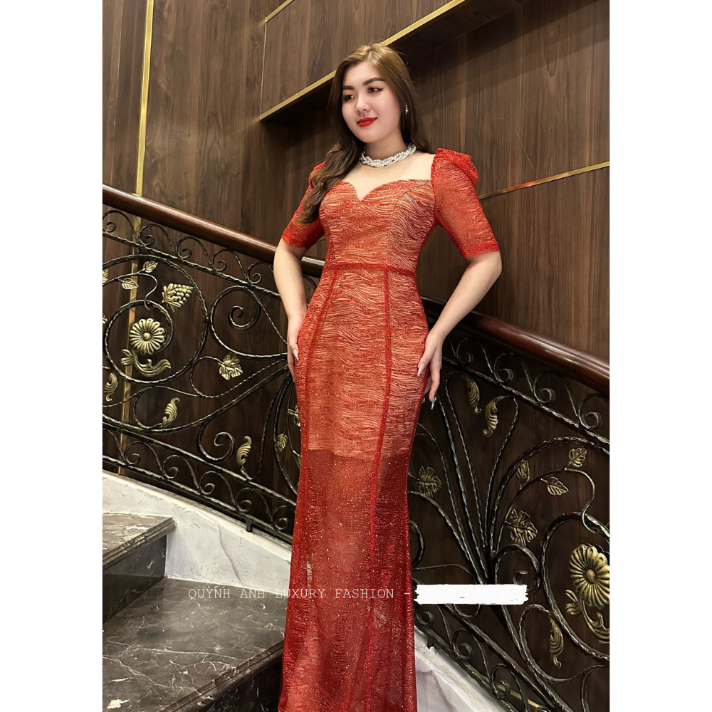 Đầm Body Kim Sa Đỏ Dáng Đuôi Cá Cao Cấp Neala Dress