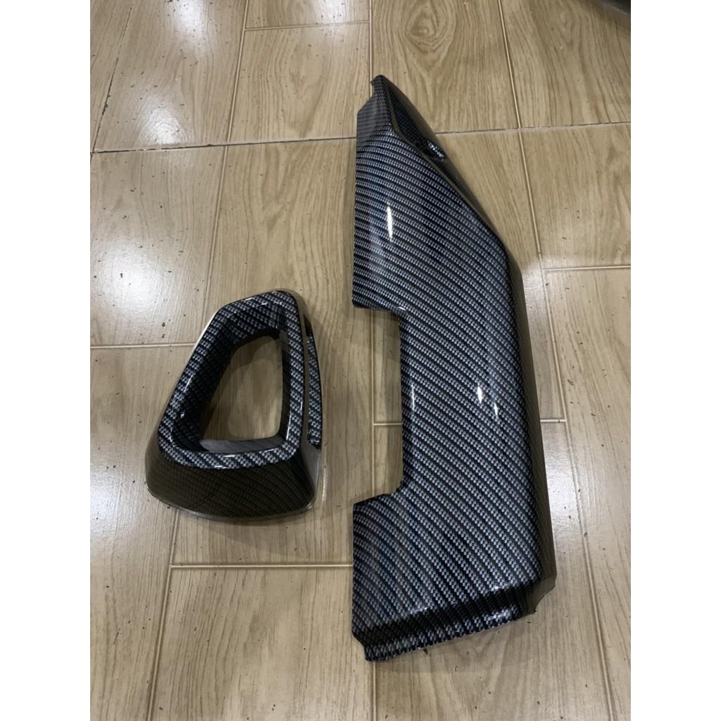 Ốp pô và chụp đích pô xe winner x màu carbon