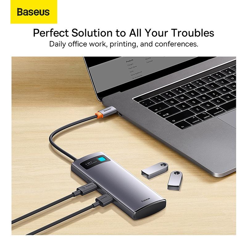 Bộ Hub Mở Rộng Cho Macbook/Laptop Baseus Metal Gleam Multifunctional Type-C HUB Docking Station (Hàng chính hãng)