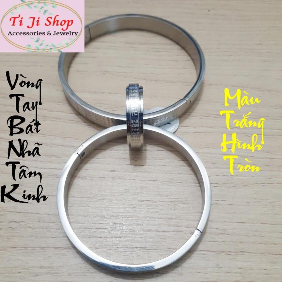 Vòng tay Bát Nhã Tâm Kinh hình tròn màu trắng siêu đẹp - Nhiều size - Đem lại bình an may mắn cho người đe