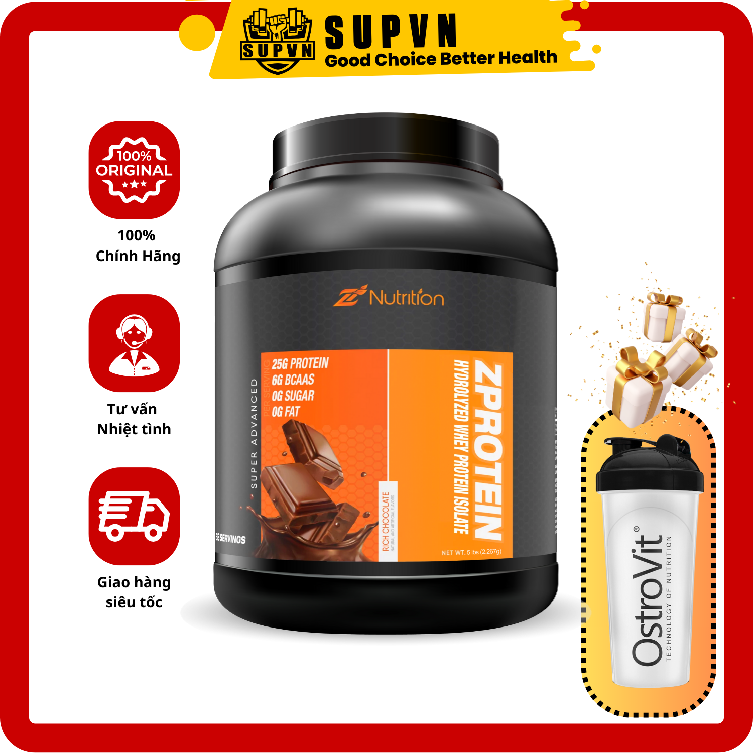 ZNutrition Zprotein Hydrolyzed Protein Isolate 5lbs - Sữa Whey Hydrolyzed Tăng Cơ Bắp Nhanh