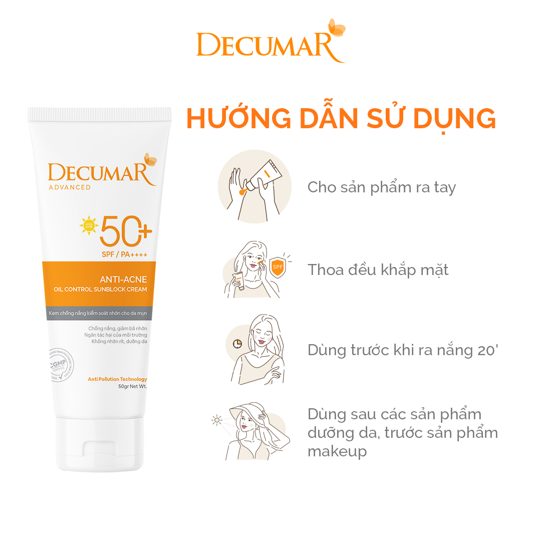 Kem chống nắng Decumar Advaced Sunblock hoàn toàn mới 50g