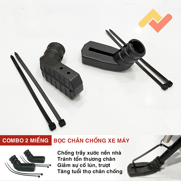 Combo 2 Đế Bọc Chân Chống Nghiêng Xe Máy Loại Tốt